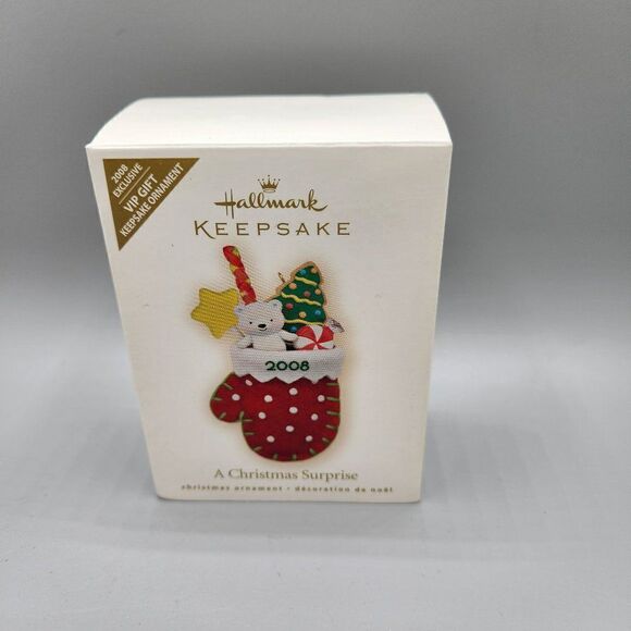 Hallmark Keepsake Ornament A Christmas Surprise Exclusive VIP 2008 Decoration - Picture 1 of 4